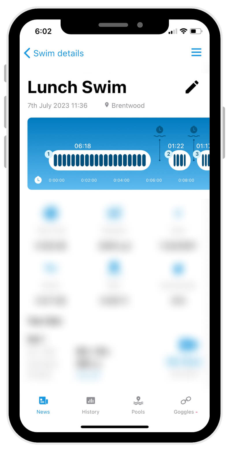 Review your swim data